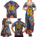 Personalised Lions NAIDOC Week 2024 Family Matching Summer Maxi Dress and Hawaiian Shirt Aussie Aboriginal Art