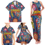 Personalised Lions NAIDOC Week 2024 Family Matching Tank Maxi Dress and Hawaiian Shirt Aussie Aboriginal Art