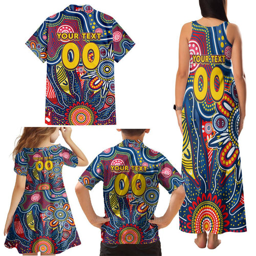 Personalised Lions NAIDOC Week 2024 Family Matching Tank Maxi Dress and Hawaiian Shirt Aussie Aboriginal Art