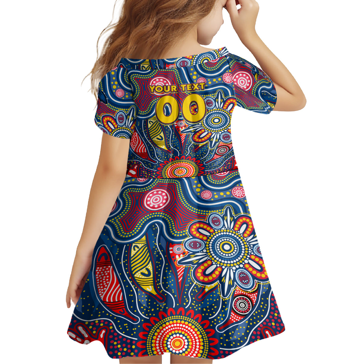 Personalised Lions NAIDOC Week 2024 Kid Short Sleeve Dress Aussie Aboriginal Art