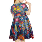 Personalised Lions NAIDOC Week 2024 Kid Short Sleeve Dress Aussie Aboriginal Art