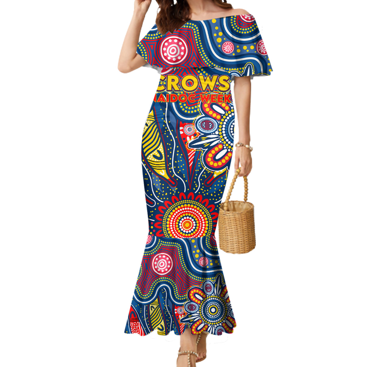 Personalised Lions NAIDOC Week 2024 Mermaid Dress Aussie Aboriginal Art
