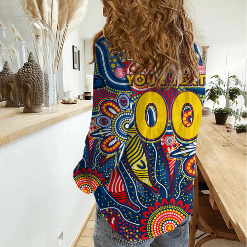 Personalised Lions NAIDOC Week 2024 Women Casual Shirt Aussie Aboriginal Art