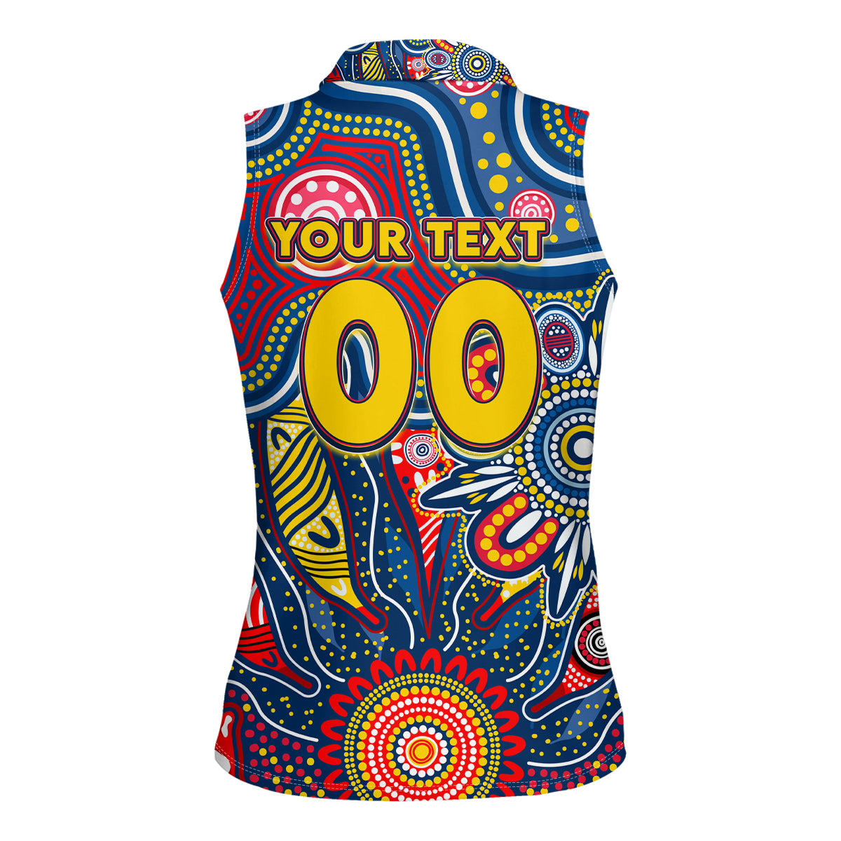 Personalised Lions NAIDOC Week 2024 Women Sleeveless Polo Shirt Aussie Aboriginal Art