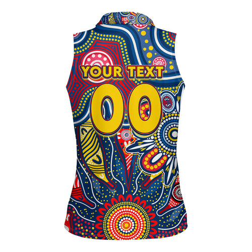 Personalised Lions NAIDOC Week 2024 Women Sleeveless Polo Shirt Aussie Aboriginal Art