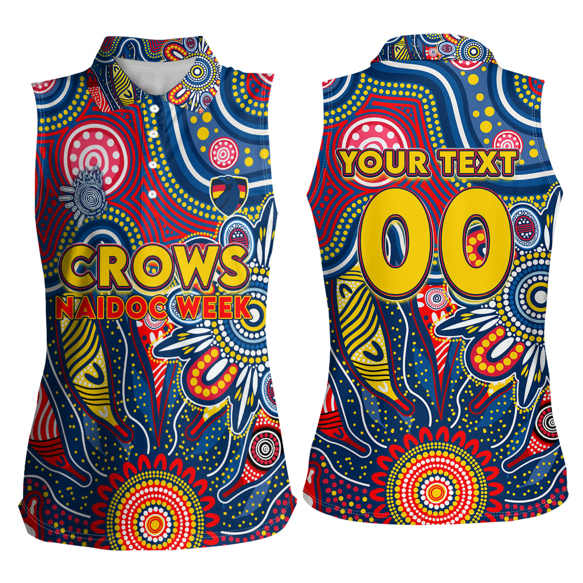 Personalised Lions NAIDOC Week 2024 Women Sleeveless Polo Shirt Aussie Aboriginal Art