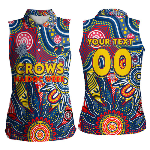 Personalised Lions NAIDOC Week 2024 Women Sleeveless Polo Shirt Aussie Aboriginal Art