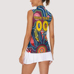 Personalised Lions NAIDOC Week 2024 Women Sleeveless Polo Shirt Aussie Aboriginal Art