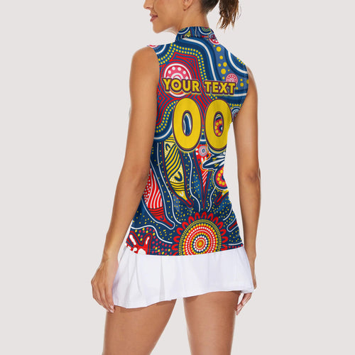 Personalised Lions NAIDOC Week 2024 Women Sleeveless Polo Shirt Aussie Aboriginal Art