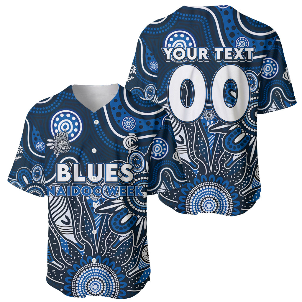 Personalised Blues NAIDOC Week 2024 Baseball Jersey Aussie Aboriginal Art