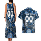 Personalised Blues NAIDOC Week 2024 Couples Matching Tank Maxi Dress and Hawaiian Shirt Aussie Aboriginal Art