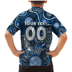 Personalised Blues NAIDOC Week 2024 Family Matching Mermaid Dress and Hawaiian Shirt Aussie Aboriginal Art