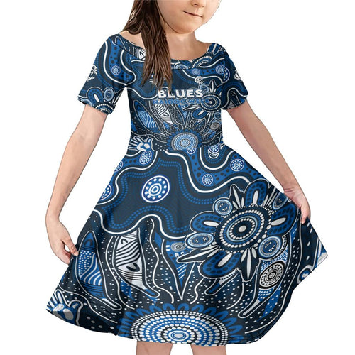 Personalised Blues NAIDOC Week 2024 Family Matching Mermaid Dress and Hawaiian Shirt Aussie Aboriginal Art