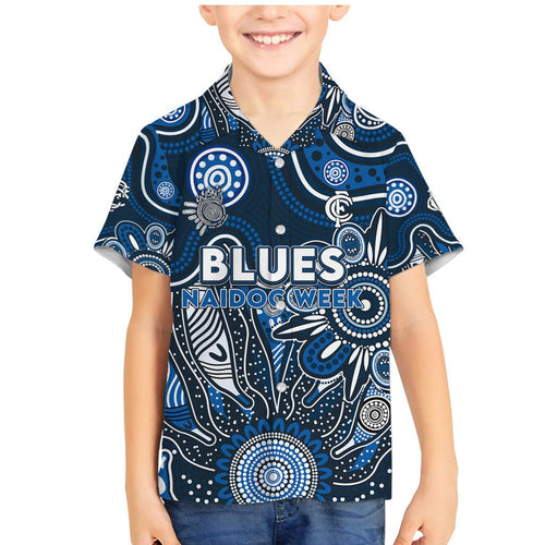 Personalised Blues NAIDOC Week 2024 Family Matching Mermaid Dress and Hawaiian Shirt Aussie Aboriginal Art