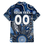 Personalised Blues NAIDOC Week 2024 Family Matching Off Shoulder Maxi Dress and Hawaiian Shirt Aussie Aboriginal Art