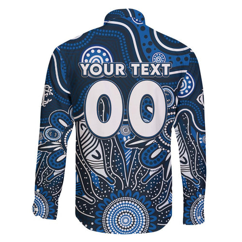 Personalised Blues NAIDOC Week 2024 Family Matching Off Shoulder Short Dress and Hawaiian Shirt Aussie Aboriginal Art