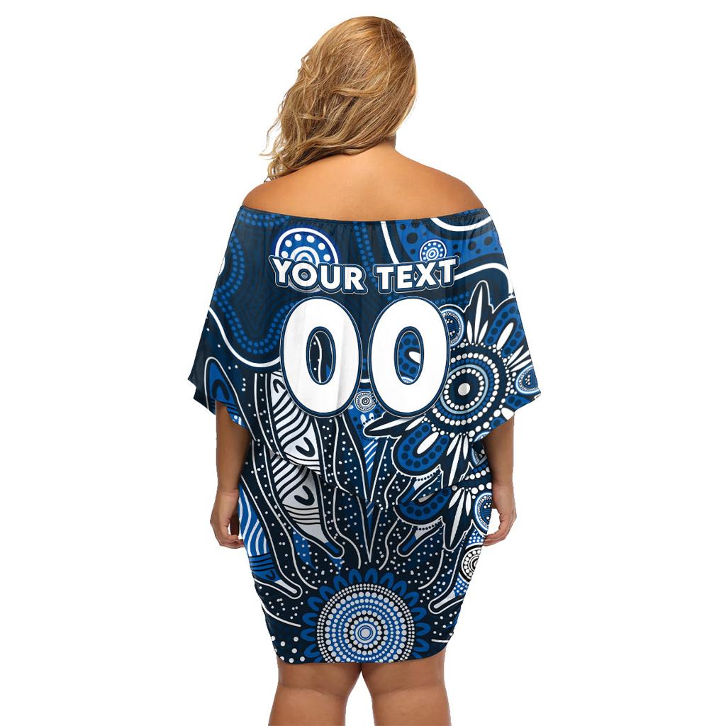Personalised Blues NAIDOC Week 2024 Family Matching Off Shoulder Short Dress and Hawaiian Shirt Aussie Aboriginal Art