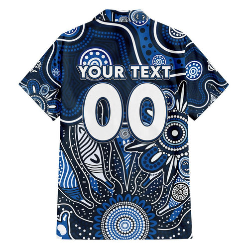 Personalised Blues NAIDOC Week 2024 Family Matching Puletasi and Hawaiian Shirt Aussie Aboriginal Art