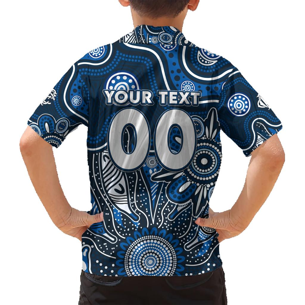 Personalised Blues NAIDOC Week 2024 Family Matching Short Sleeve Bodycon Dress and Hawaiian Shirt Aussie Aboriginal Art