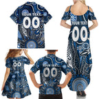 Personalised Blues NAIDOC Week 2024 Family Matching Summer Maxi Dress and Hawaiian Shirt Aussie Aboriginal Art
