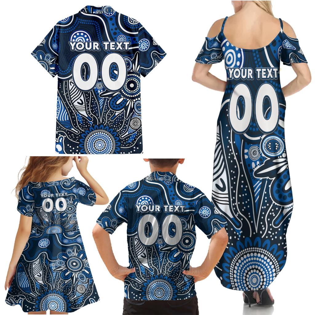 Personalised Blues NAIDOC Week 2024 Family Matching Summer Maxi Dress and Hawaiian Shirt Aussie Aboriginal Art