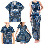 Personalised Blues NAIDOC Week 2024 Family Matching Tank Maxi Dress and Hawaiian Shirt Aussie Aboriginal Art