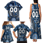 Personalised Blues NAIDOC Week 2024 Family Matching Tank Maxi Dress and Hawaiian Shirt Aussie Aboriginal Art