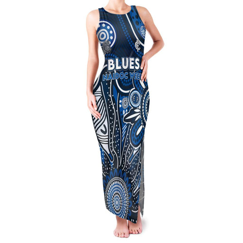 Personalised Blues NAIDOC Week 2024 Family Matching Tank Maxi Dress and Hawaiian Shirt Aussie Aboriginal Art
