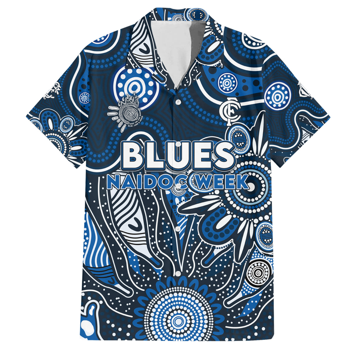 Personalised Blues NAIDOC Week 2024 Hawaiian Shirt Aussie Aboriginal Art