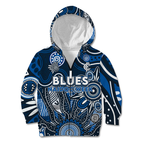 Personalised Blues NAIDOC Week 2024 Kid Hoodie Aussie Aboriginal Art