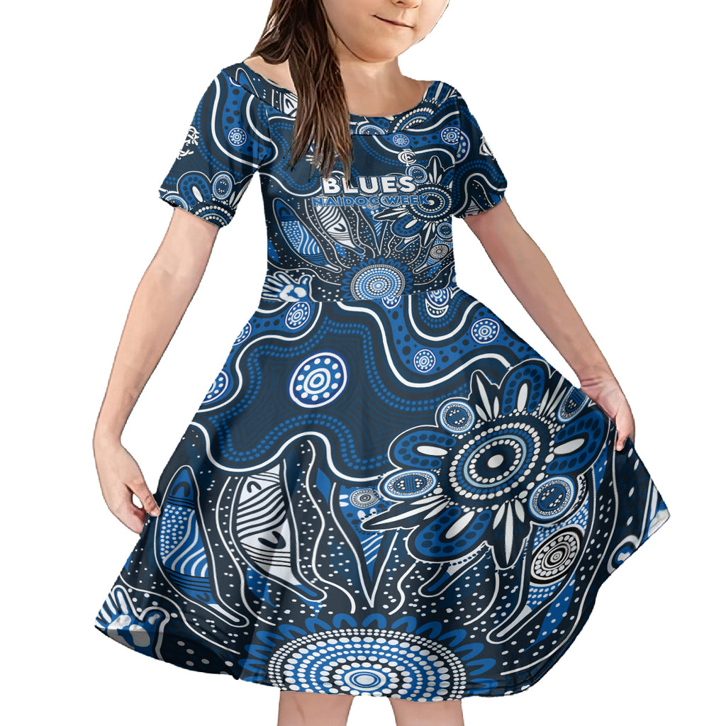 Personalised Blues NAIDOC Week 2024 Kid Short Sleeve Dress Aussie Aboriginal Art