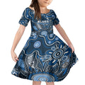 Personalised Blues NAIDOC Week 2024 Kid Short Sleeve Dress Aussie Aboriginal Art
