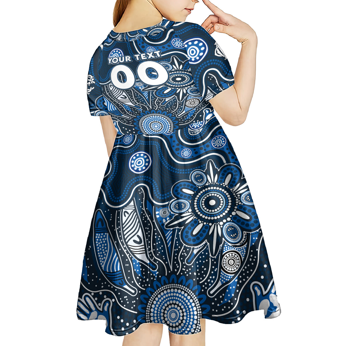 Personalised Blues NAIDOC Week 2024 Kid Short Sleeve Dress Aussie Aboriginal Art