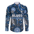 Personalised Blues NAIDOC Week 2024 Long Sleeve Button Shirt Aussie Aboriginal Art