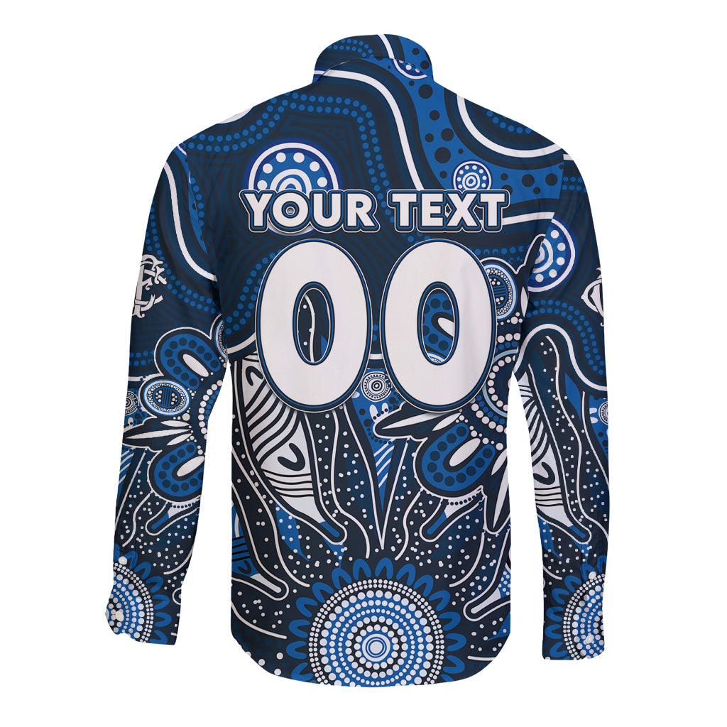 Personalised Blues NAIDOC Week 2024 Long Sleeve Button Shirt Aussie Aboriginal Art