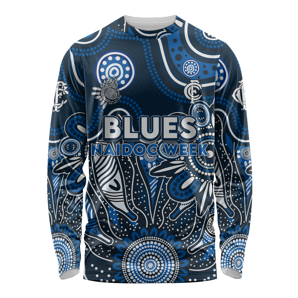Personalised Blues NAIDOC Week 2024 Long Sleeve Shirt Aussie Aboriginal Art