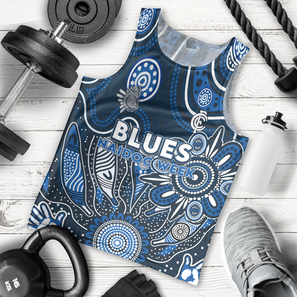 Personalised Blues NAIDOC Week 2024 Men Tank Top Aussie Aboriginal Art