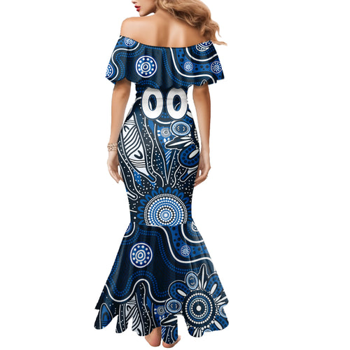 Personalised Blues NAIDOC Week 2024 Mermaid Dress Aussie Aboriginal Art