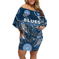 Personalised Blues NAIDOC Week 2024 Off Shoulder Short Dress Aussie Aboriginal Art
