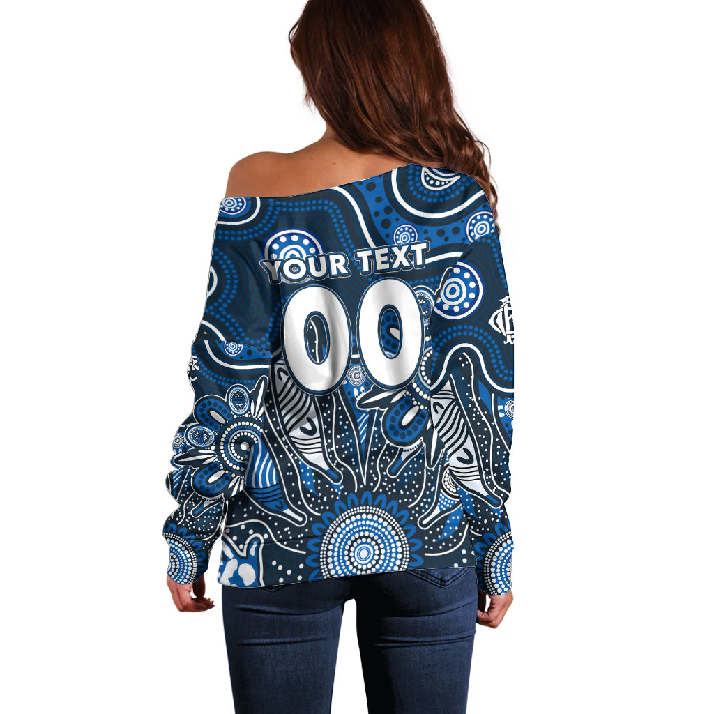 Personalised Blues NAIDOC Week 2024 Off Shoulder Sweater Aussie Aboriginal Art