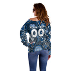 Personalised Blues NAIDOC Week 2024 Off Shoulder Sweater Aussie Aboriginal Art