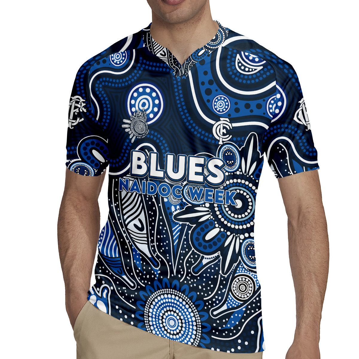 Personalised Blues NAIDOC Week 2024 Rugby Jersey Aussie Aboriginal Art