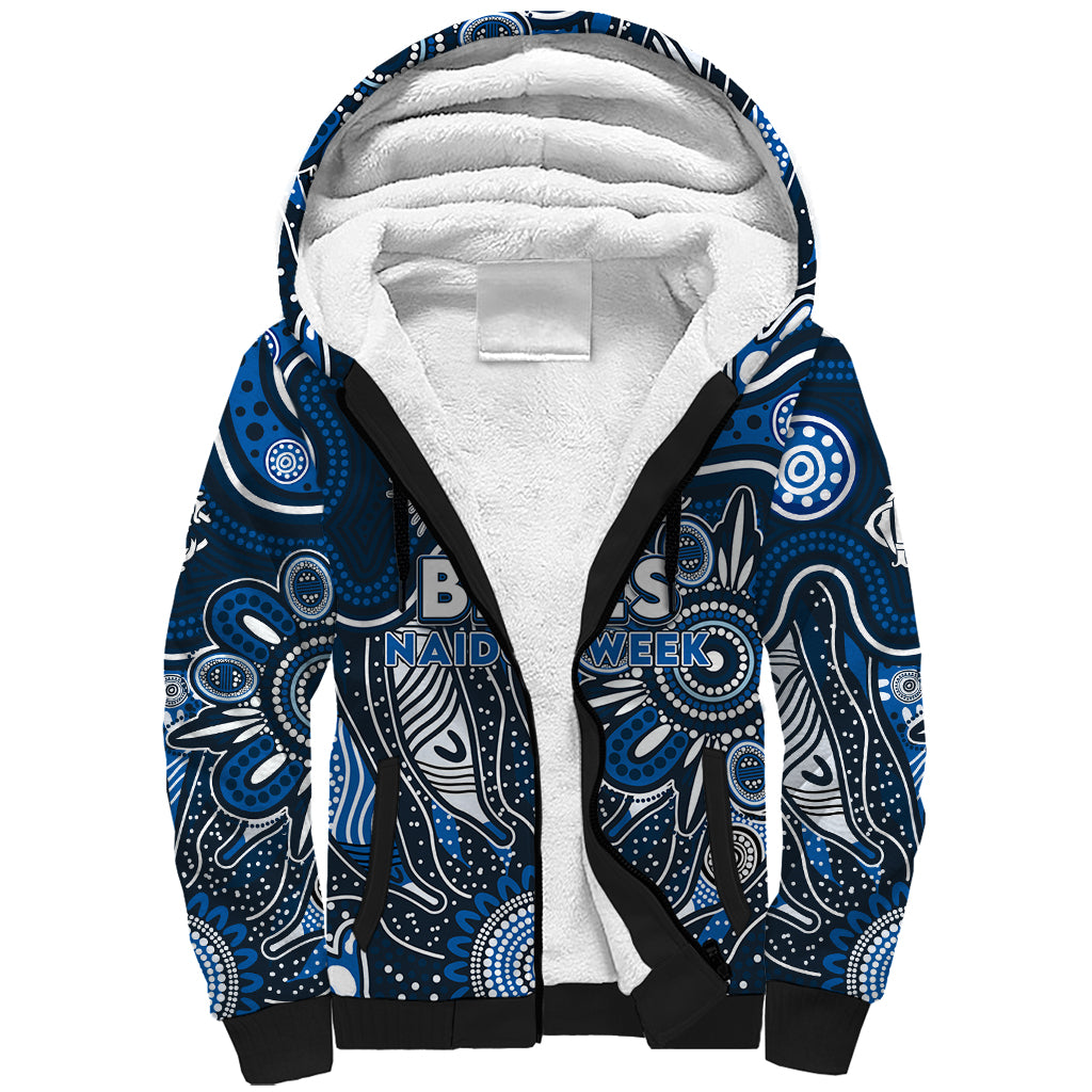 Personalised Blues NAIDOC Week 2024 Sherpa Hoodie Aussie Aboriginal Art