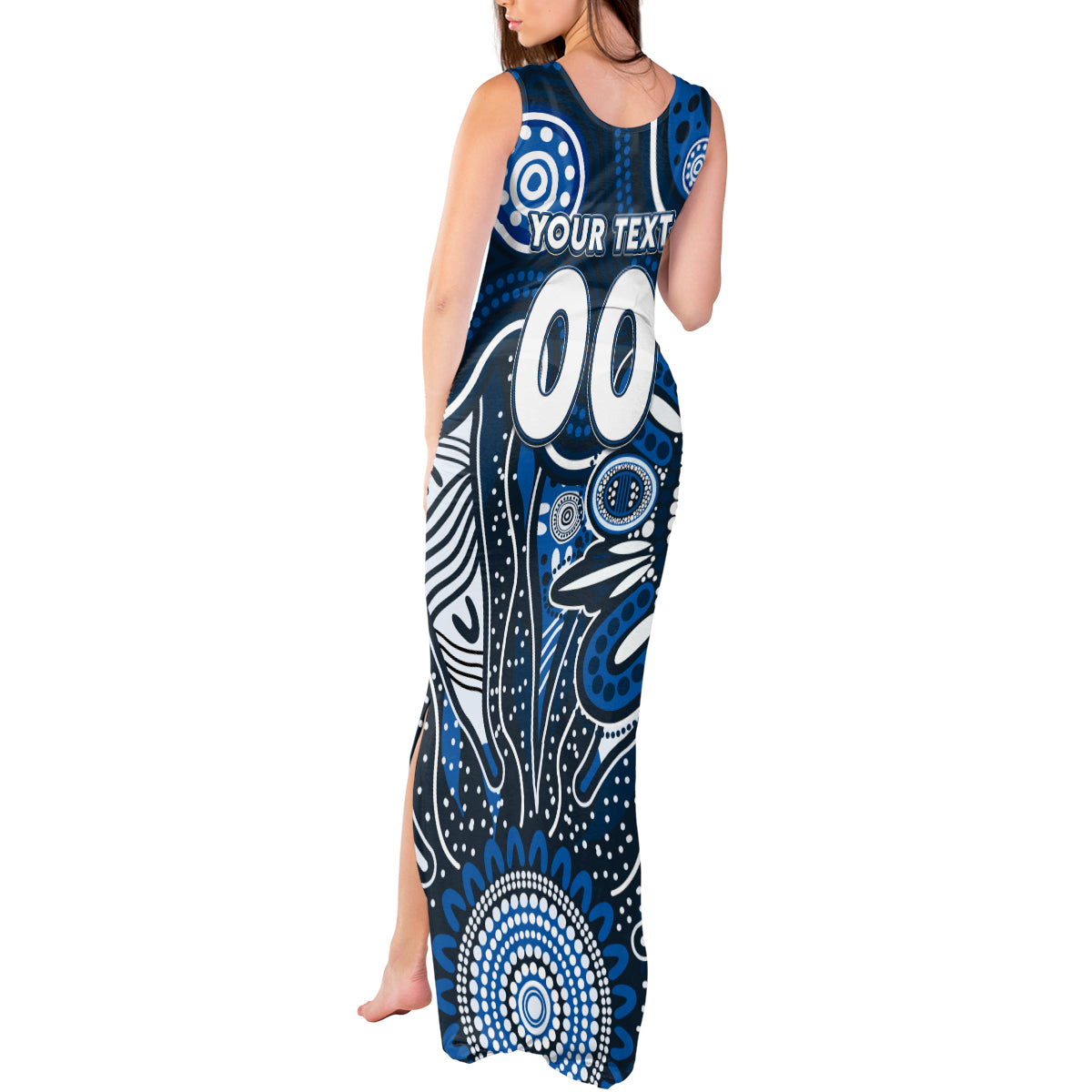 Personalised Blues NAIDOC Week 2024 Tank Maxi Dress Aussie Aboriginal Art