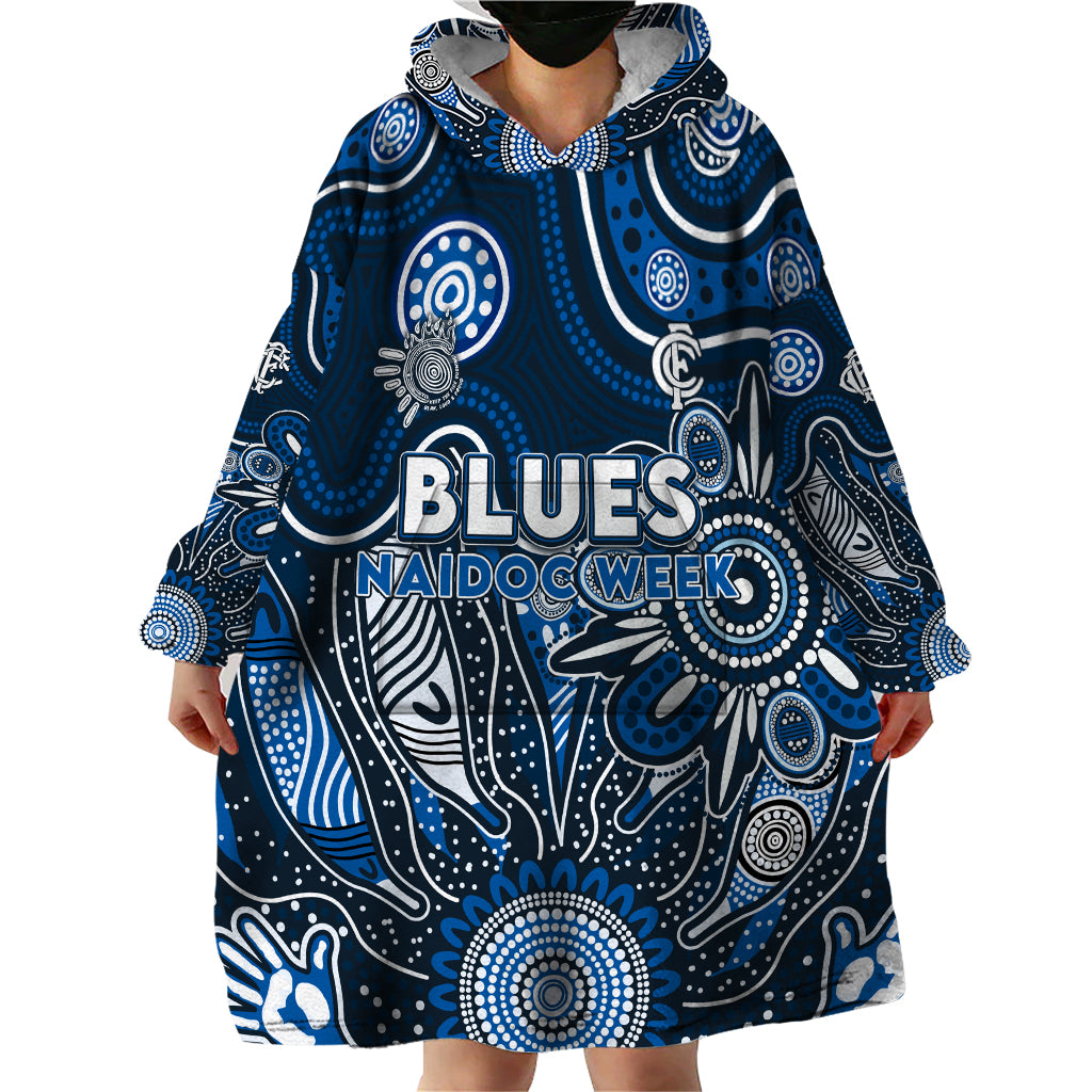 Personalised Blues NAIDOC Week 2024 Wearable Blanket Hoodie Aussie Aboriginal Art