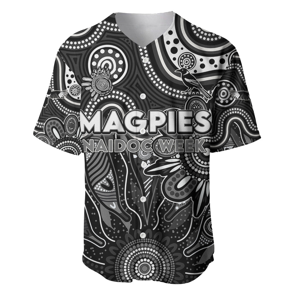 Personalised Magpies NAIDOC Week 2024 Baseball Jersey Aussie Aboriginal Art