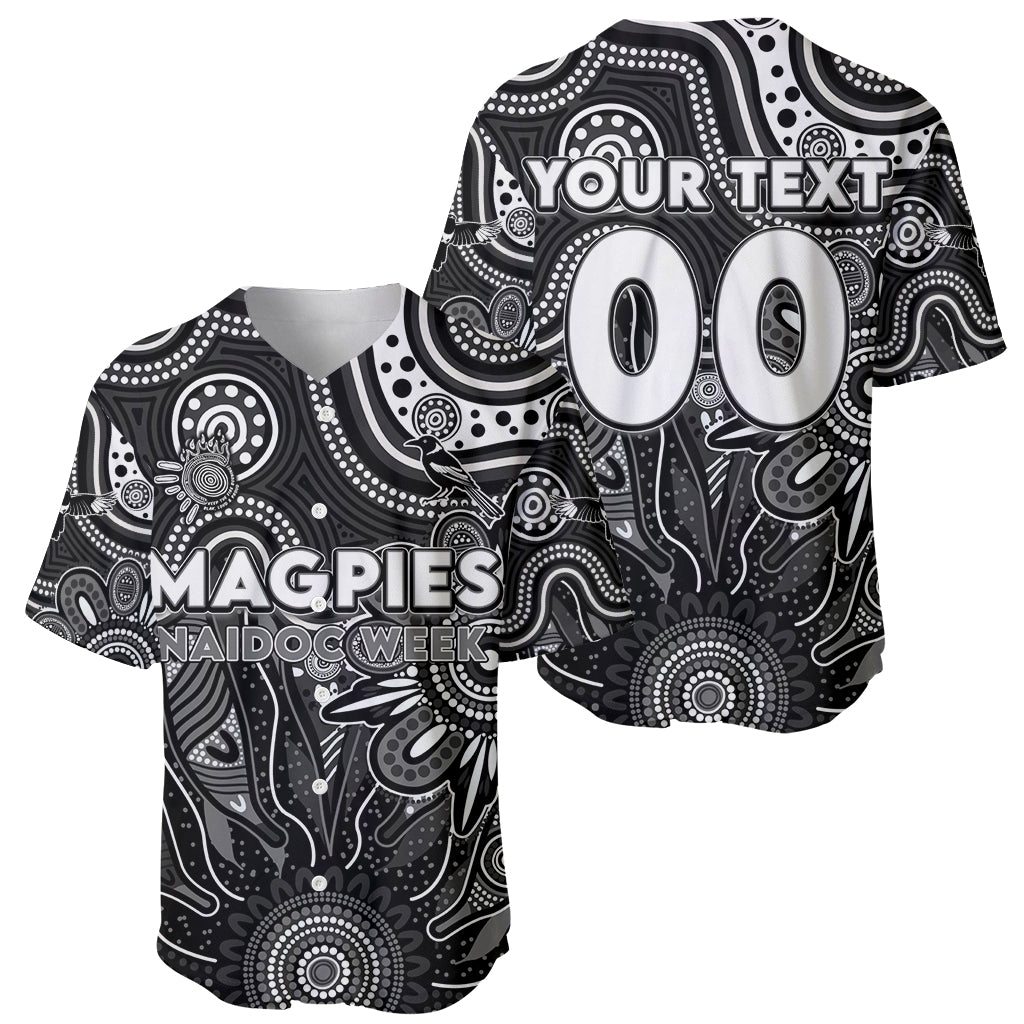 Personalised Magpies NAIDOC Week 2024 Baseball Jersey Aussie Aboriginal Art