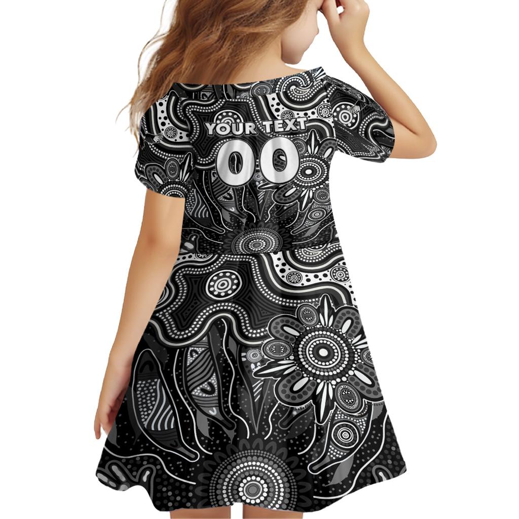 Personalised Magpies NAIDOC Week 2024 Family Matching Long Sleeve Bodycon Dress and Hawaiian Shirt Aussie Aboriginal Art