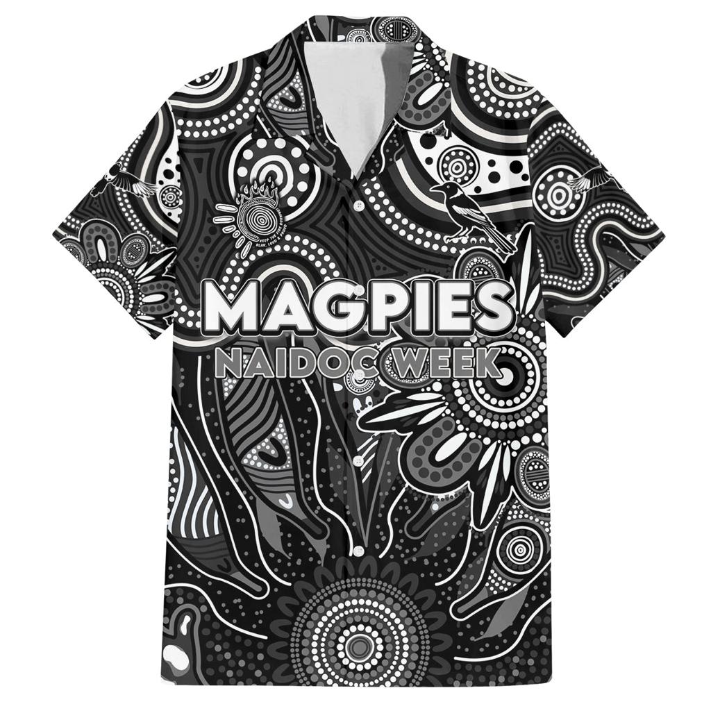 Personalised Magpies NAIDOC Week 2024 Family Matching Long Sleeve Bodycon Dress and Hawaiian Shirt Aussie Aboriginal Art