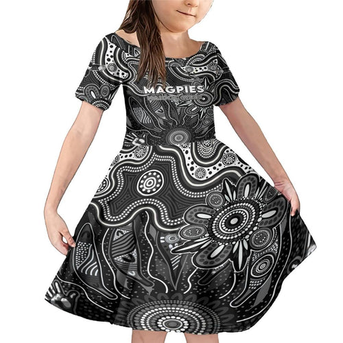 Personalised Magpies NAIDOC Week 2024 Family Matching Mermaid Dress and Hawaiian Shirt Aussie Aboriginal Art